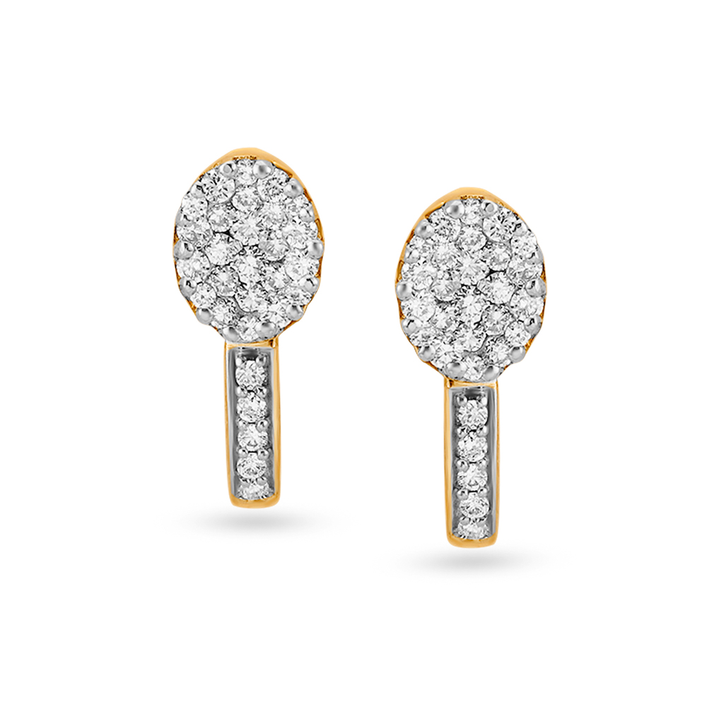Resplendent Gold and Diamond Hoop Earrings