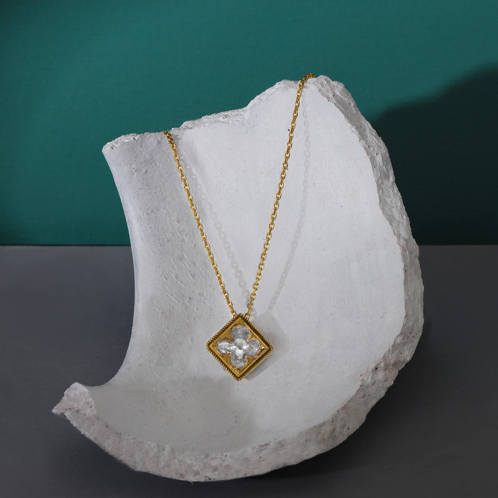 Striking Geometric Pendant with Chain