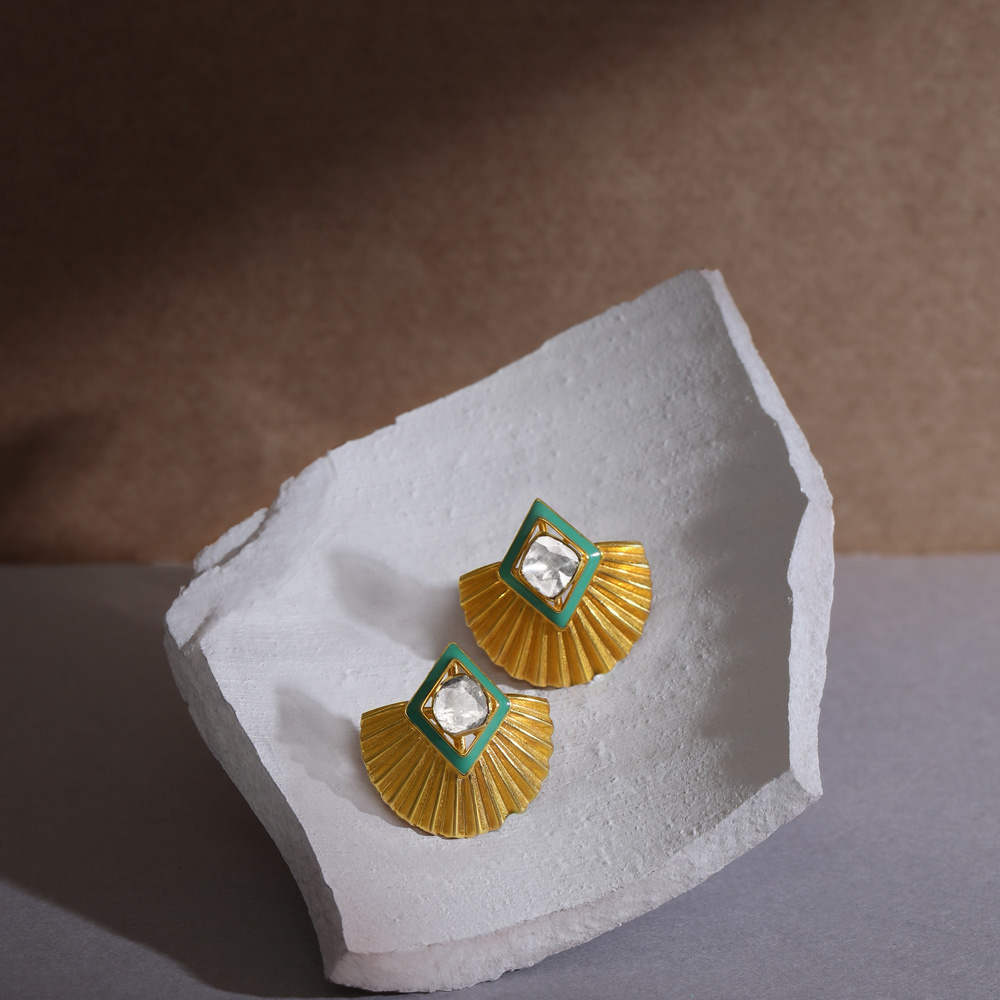 Japanese Fan Stud Earrings