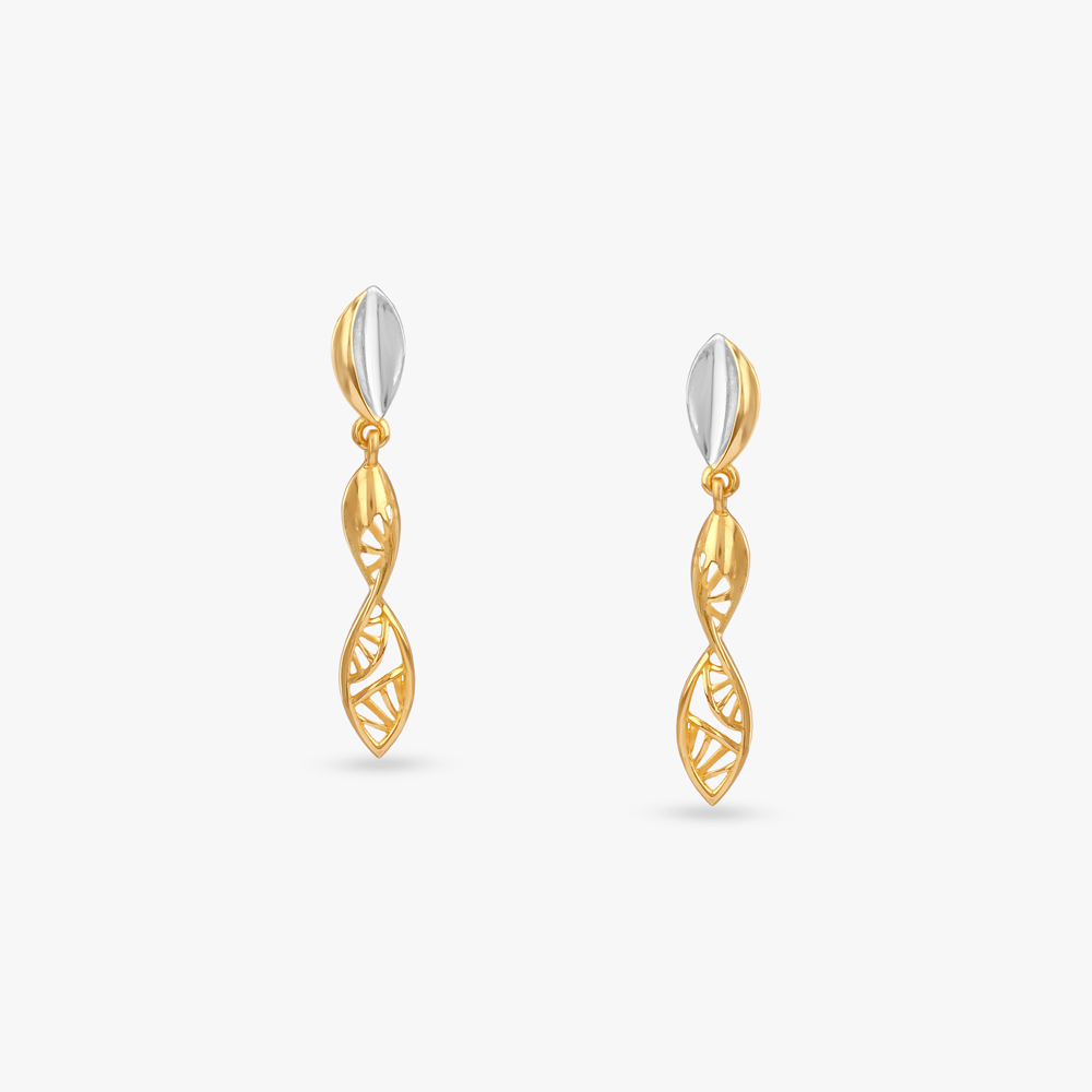 Aurora Spiral Gold Drop Earrings