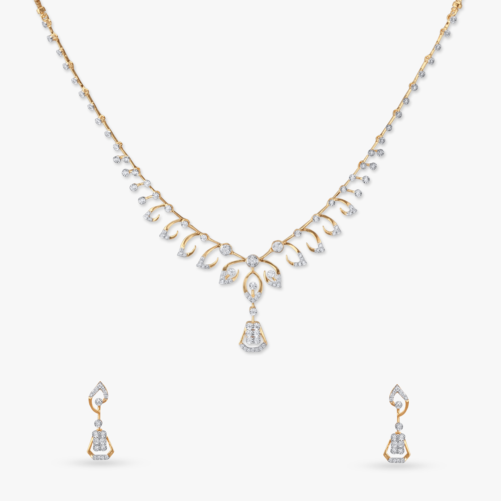 Radiant Vine Diamond Necklace Set