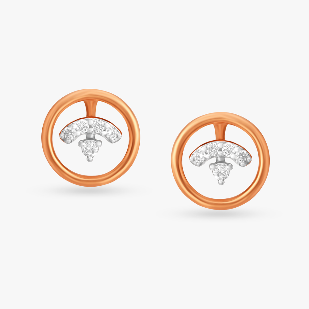 Radiant Geometric Diamond Stud Earrings