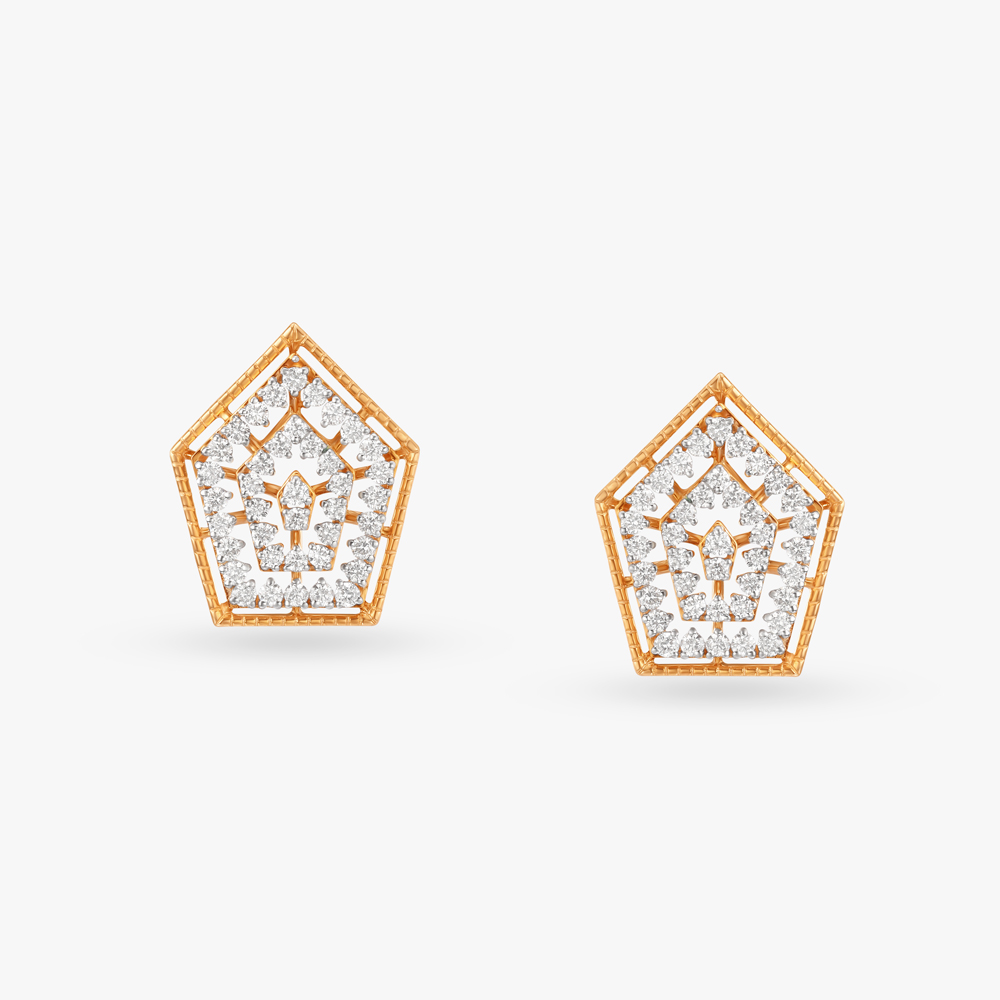 Magnified Simplicity Diamond Stud Earrings