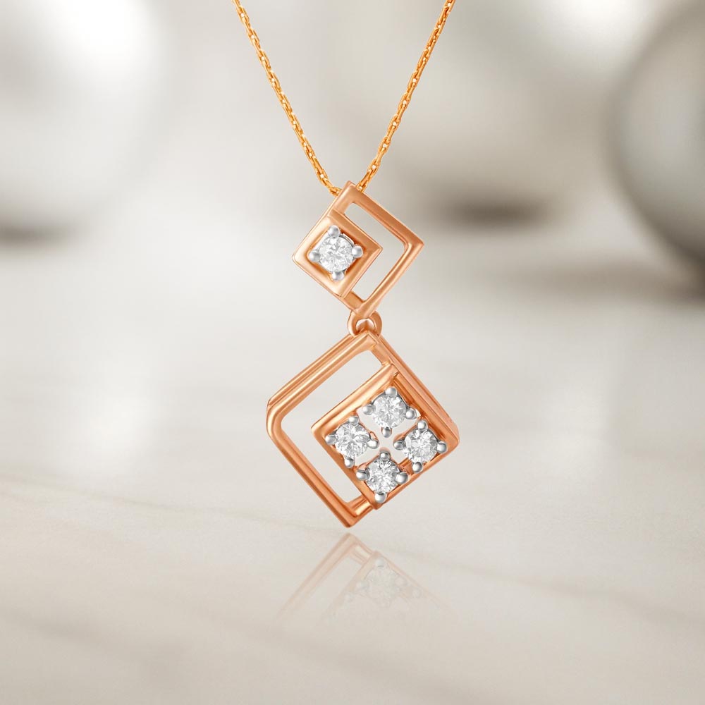 Blush Lattice Diamond Pendant