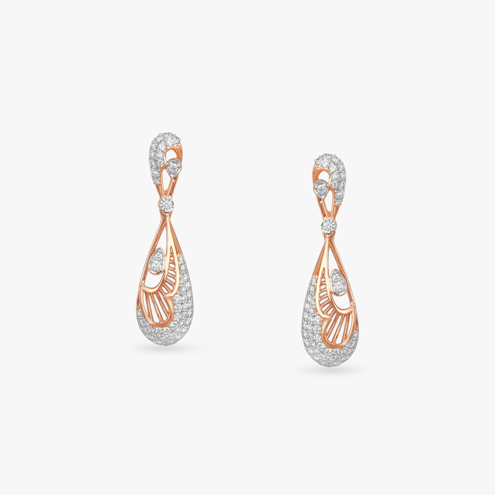 Enchanted Flow Diamond Drop Earrings