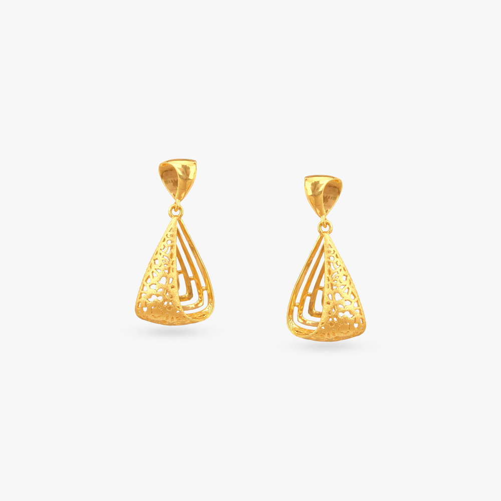 Mesh Mirage Gold Drop Earrings