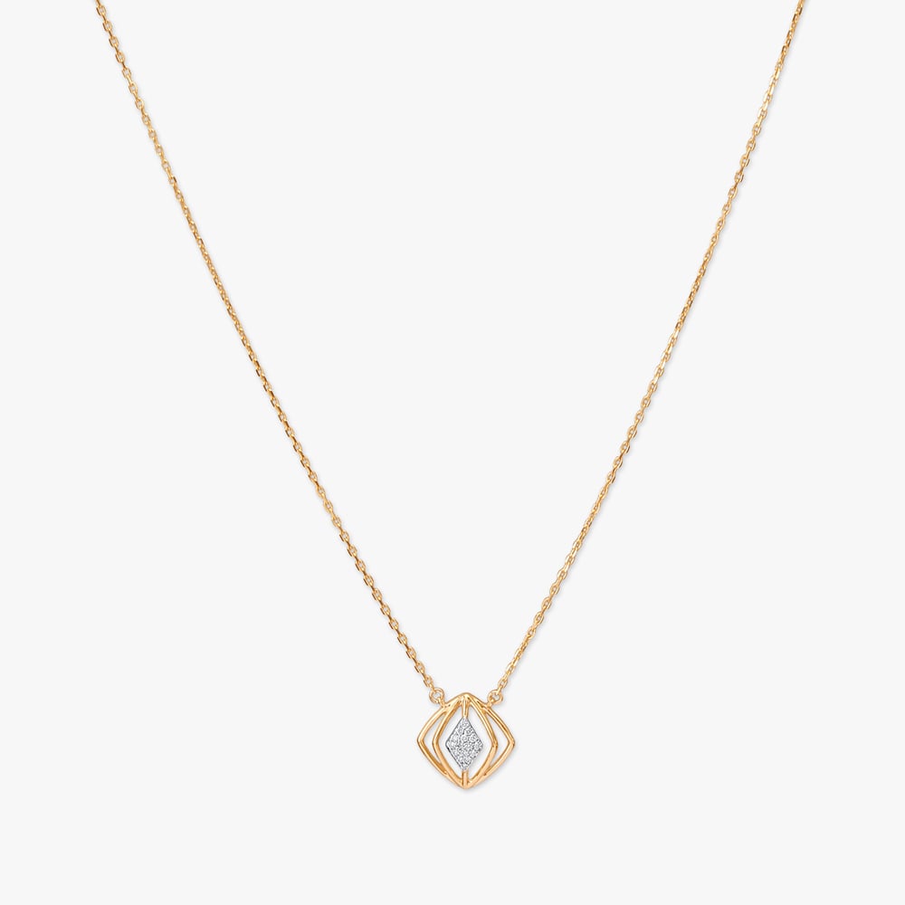 Golden Gaze Diamond Pendant with Chain
