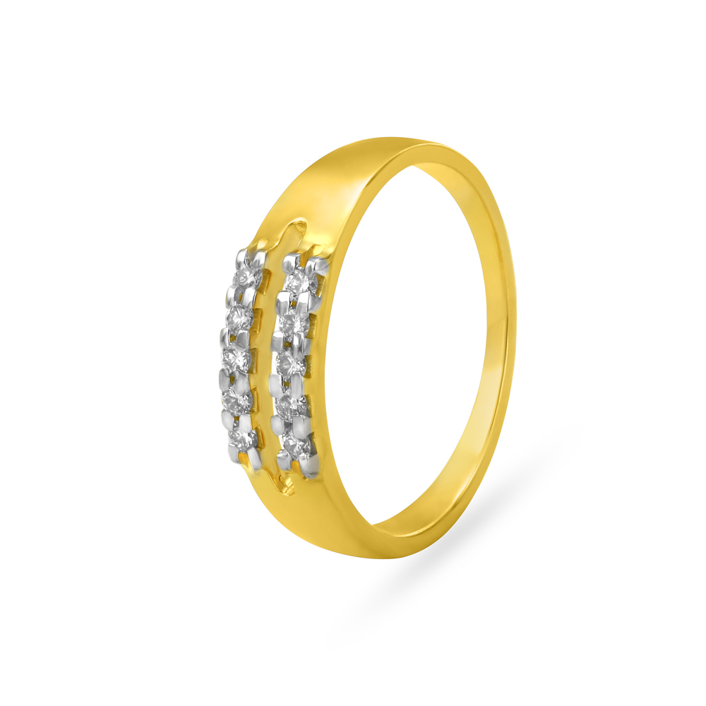 

Dual Line Band Style Diamond Finger Ring