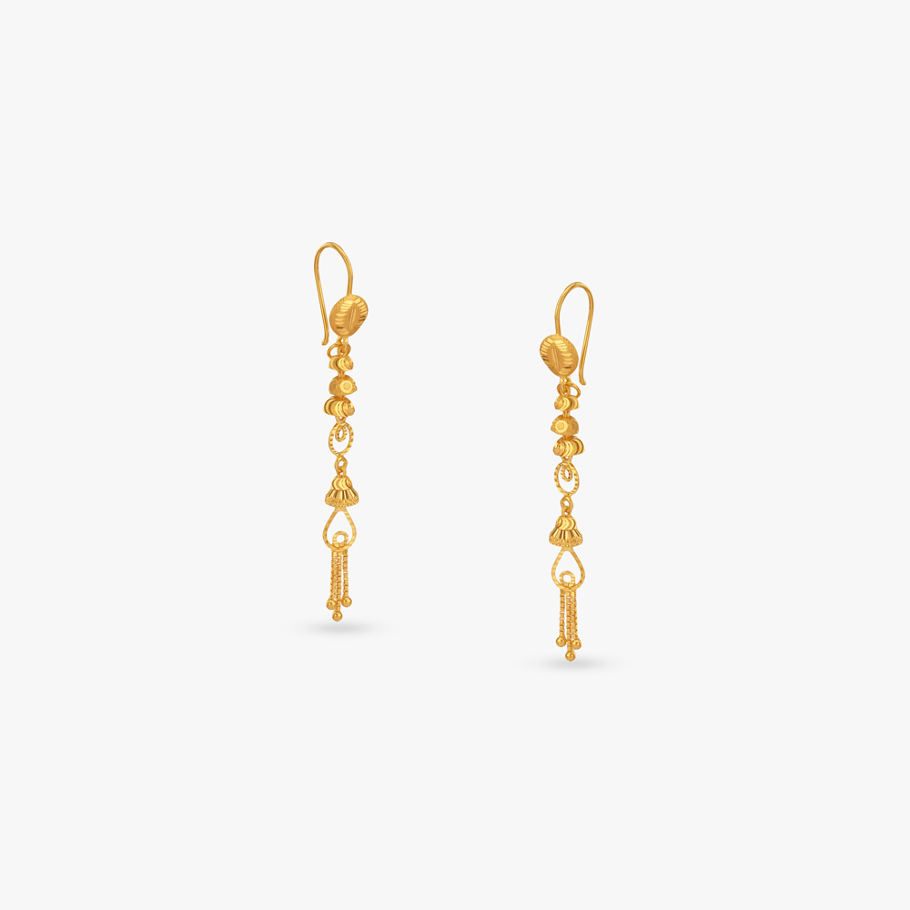 Twilight Tassel Gold Hoop Earrings