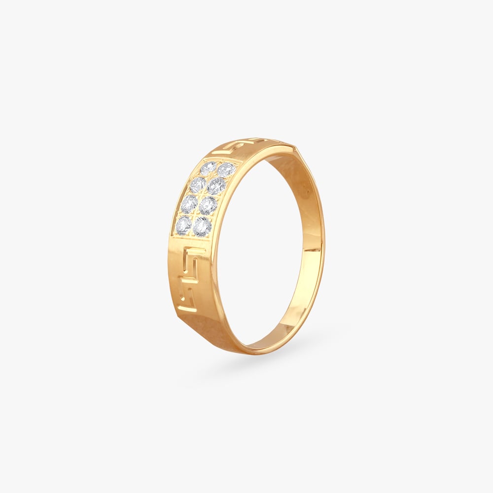 Geo Grid Diamond Ring for Men