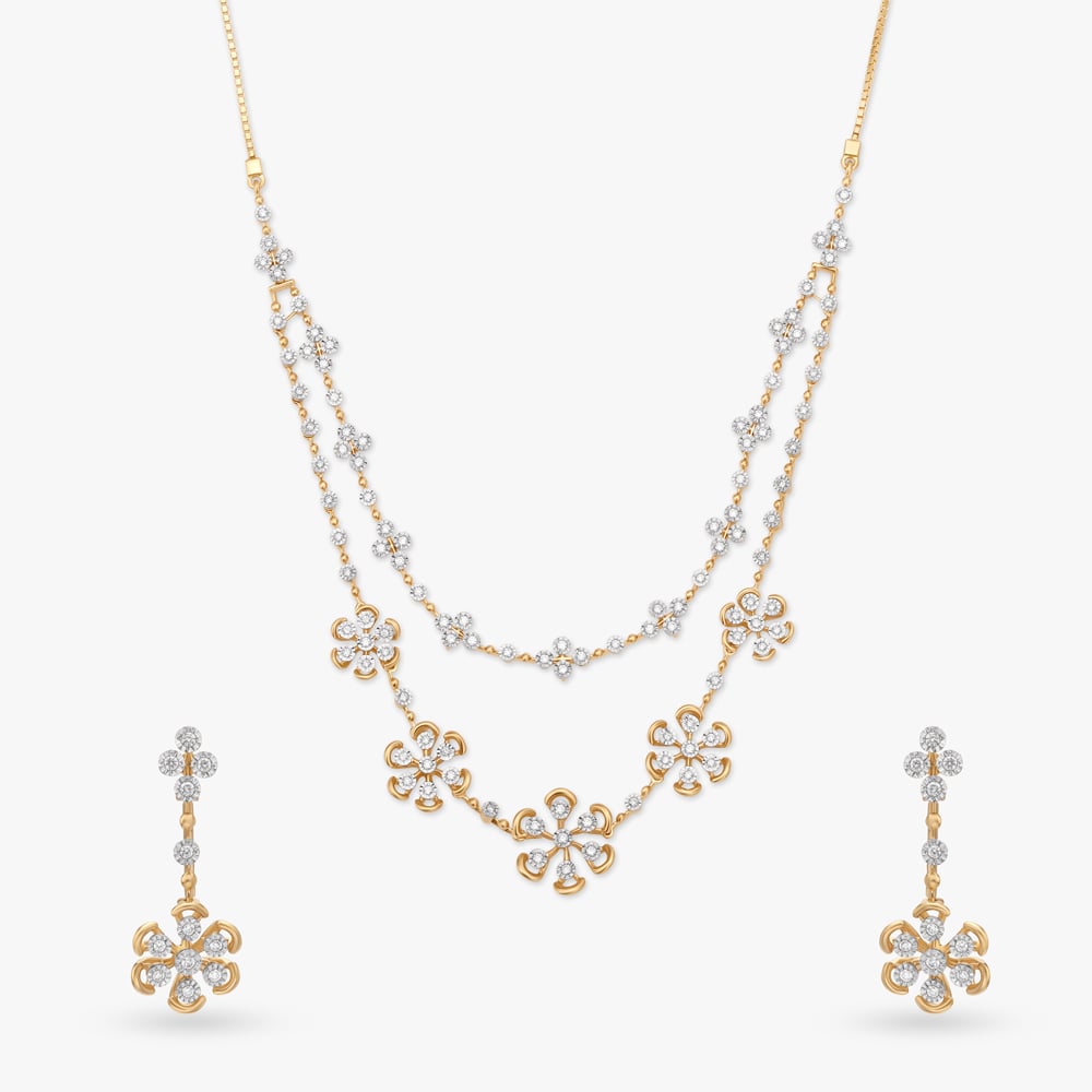 

Floral Garland Diamond Necklace Set