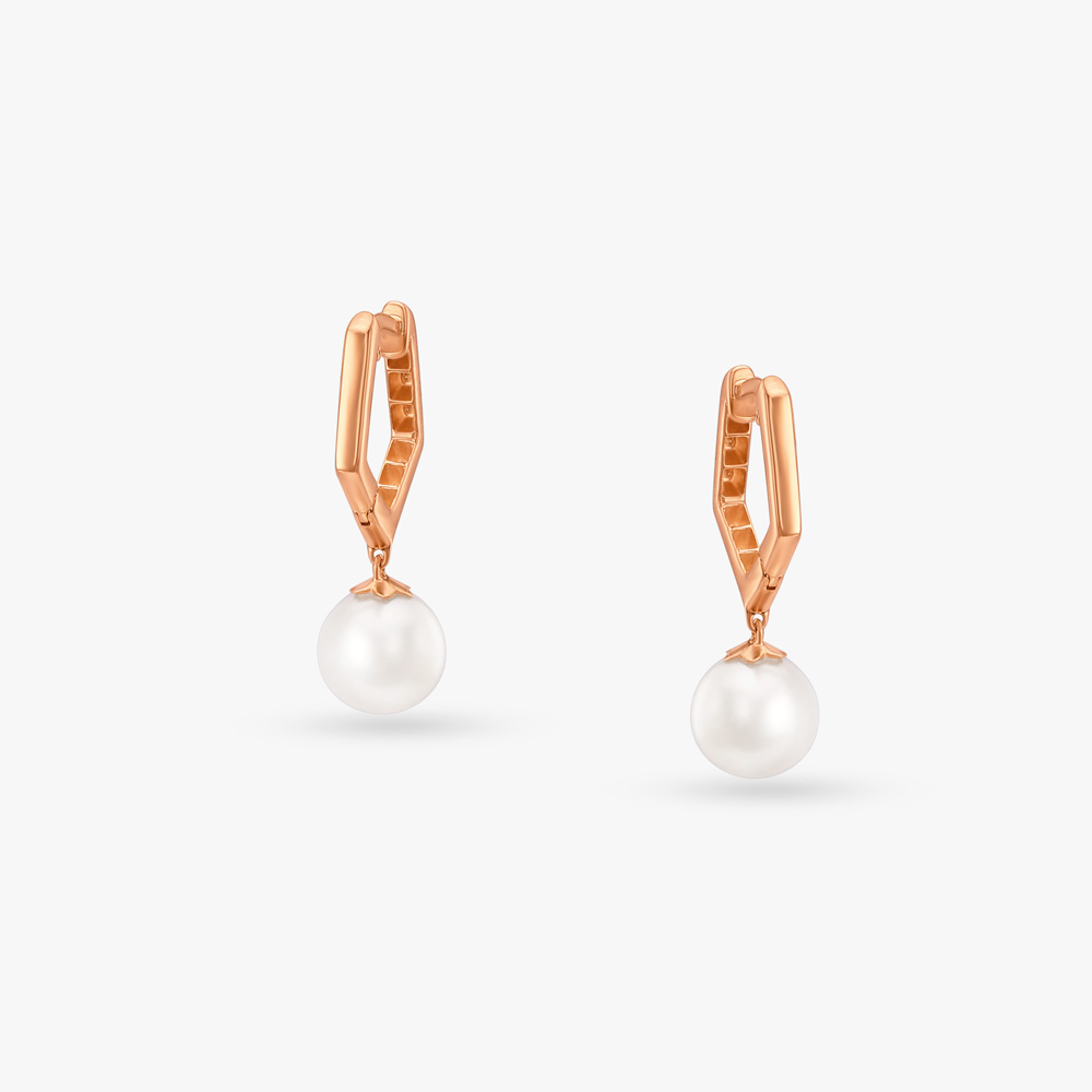 Chic Pearl Hoop Earrings