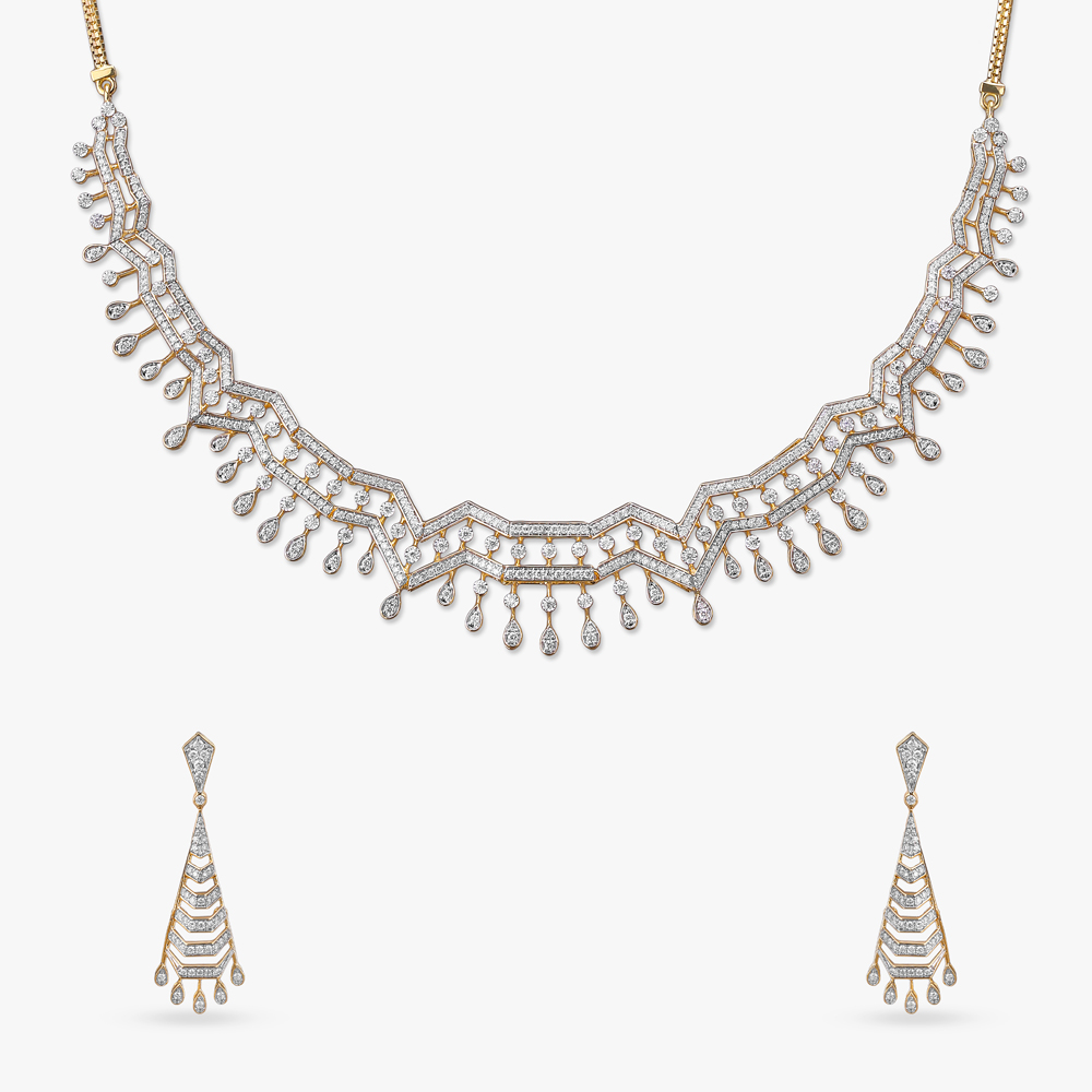 Raindrop Splendour Diamond Necklace Set