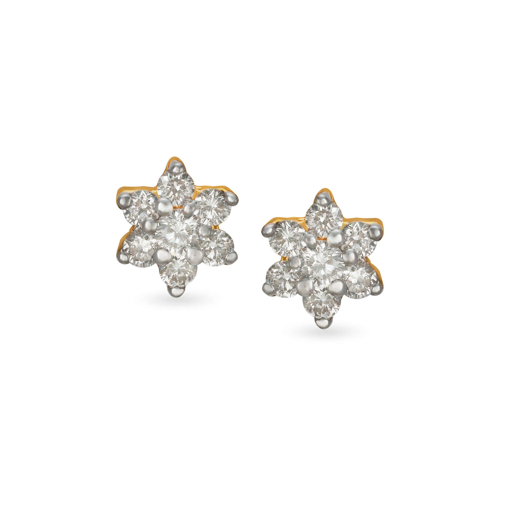Petite Floral Diamond Stud Earrings