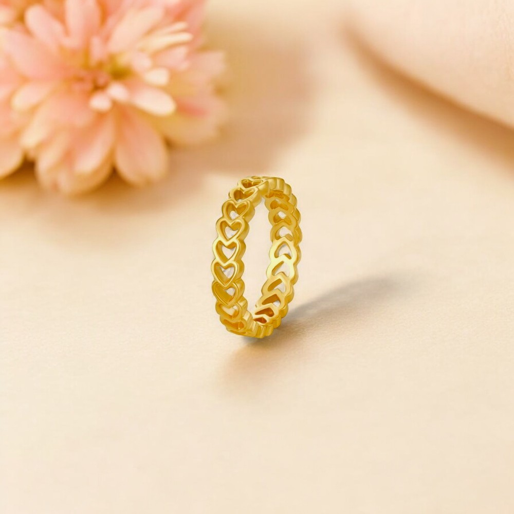 Slender Hearts Gold Ring