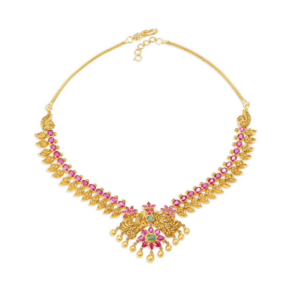 Mridula Emerald and Ruby Necklace
