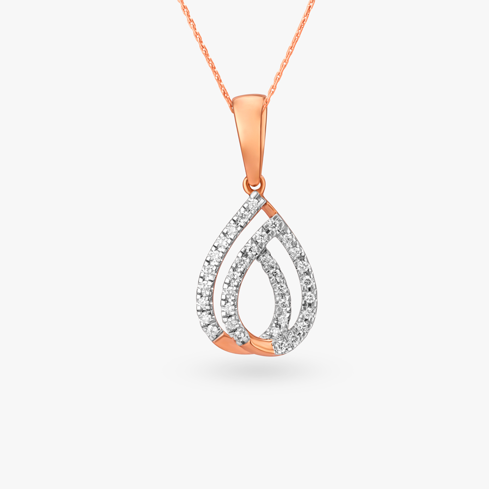 Teardrop Frame Diamond Pendant