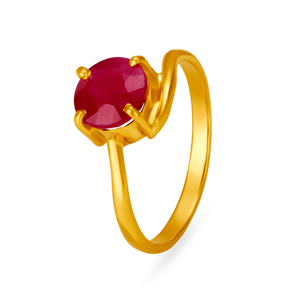 Captivating Ruby Center Finger Ring