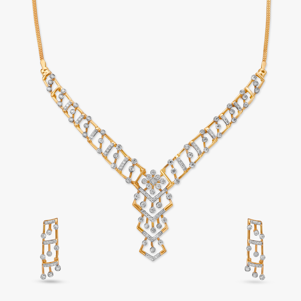 Edgy Glam Diamond Necklace Set