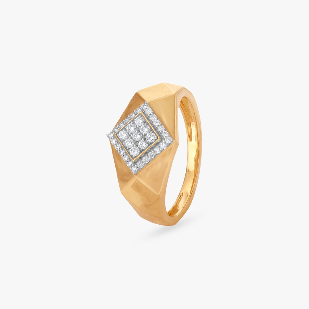 Bold Sculpted Diamond Finger Ring for Men