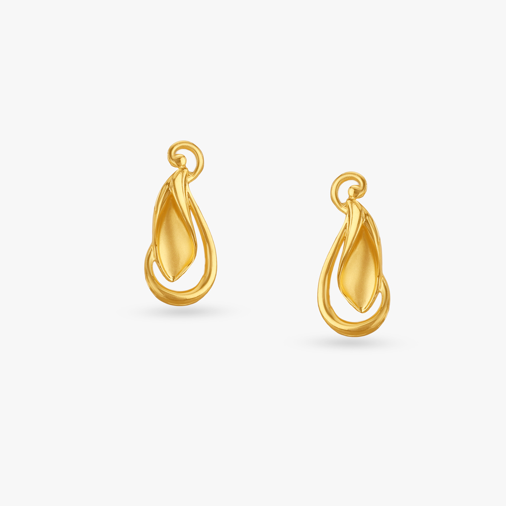 Sculpted Flow Gold Stud Earrings