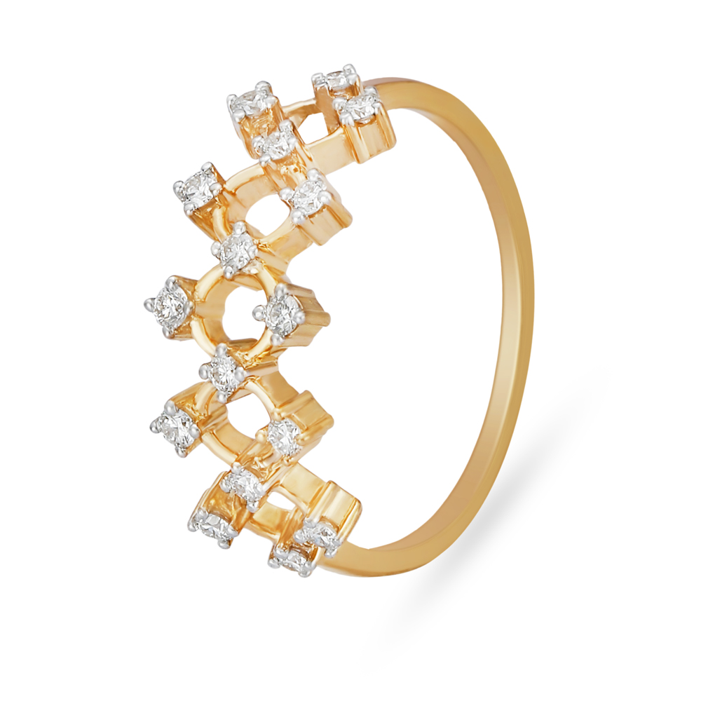 Contemporary Modern Design Diamond Finger Ring