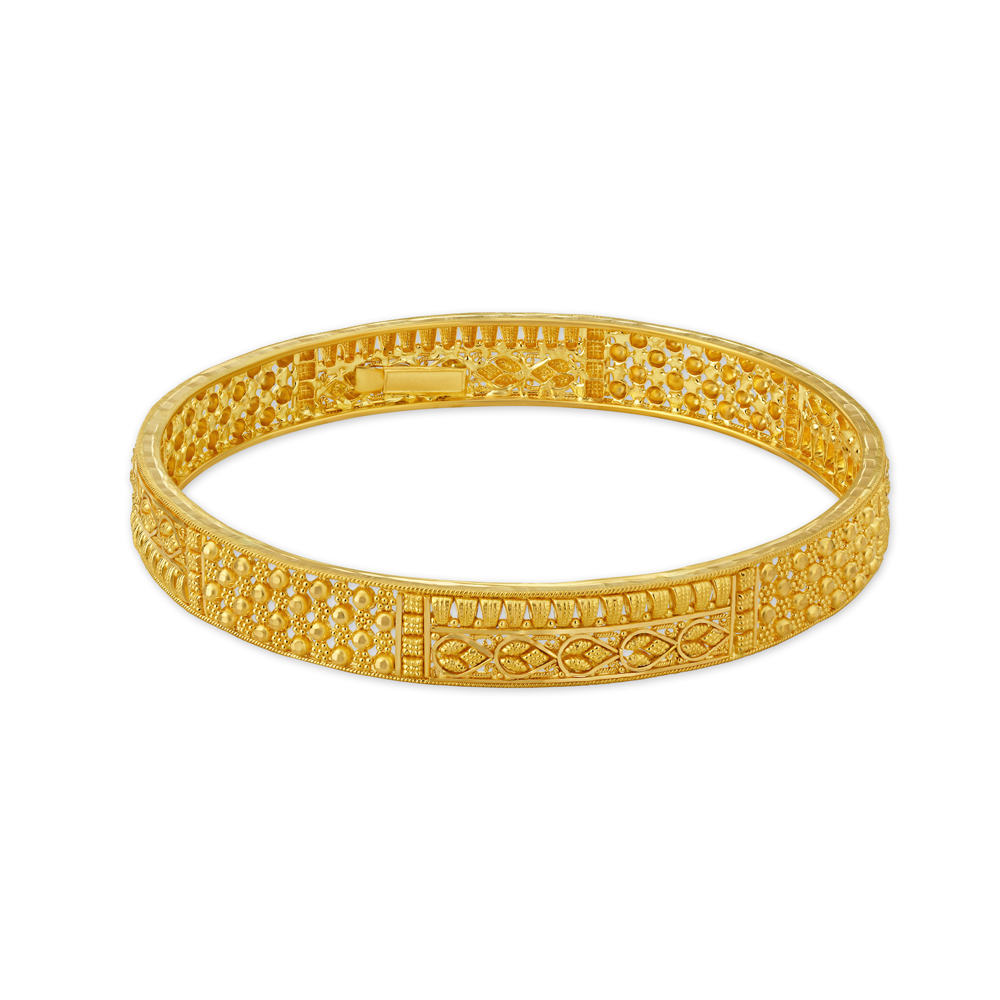 

Luxurious Yellow Gold Beaded Bangles
