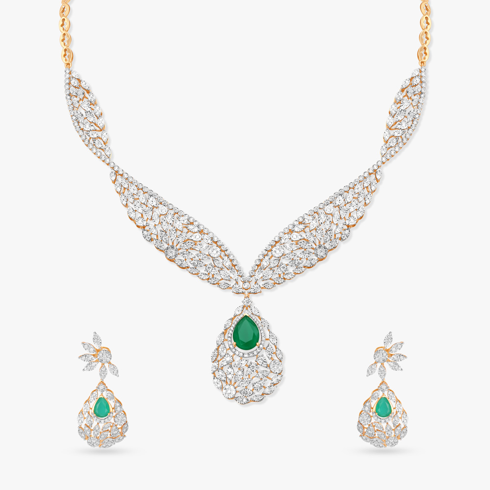 Verdant Radiance Diamond Necklace Set