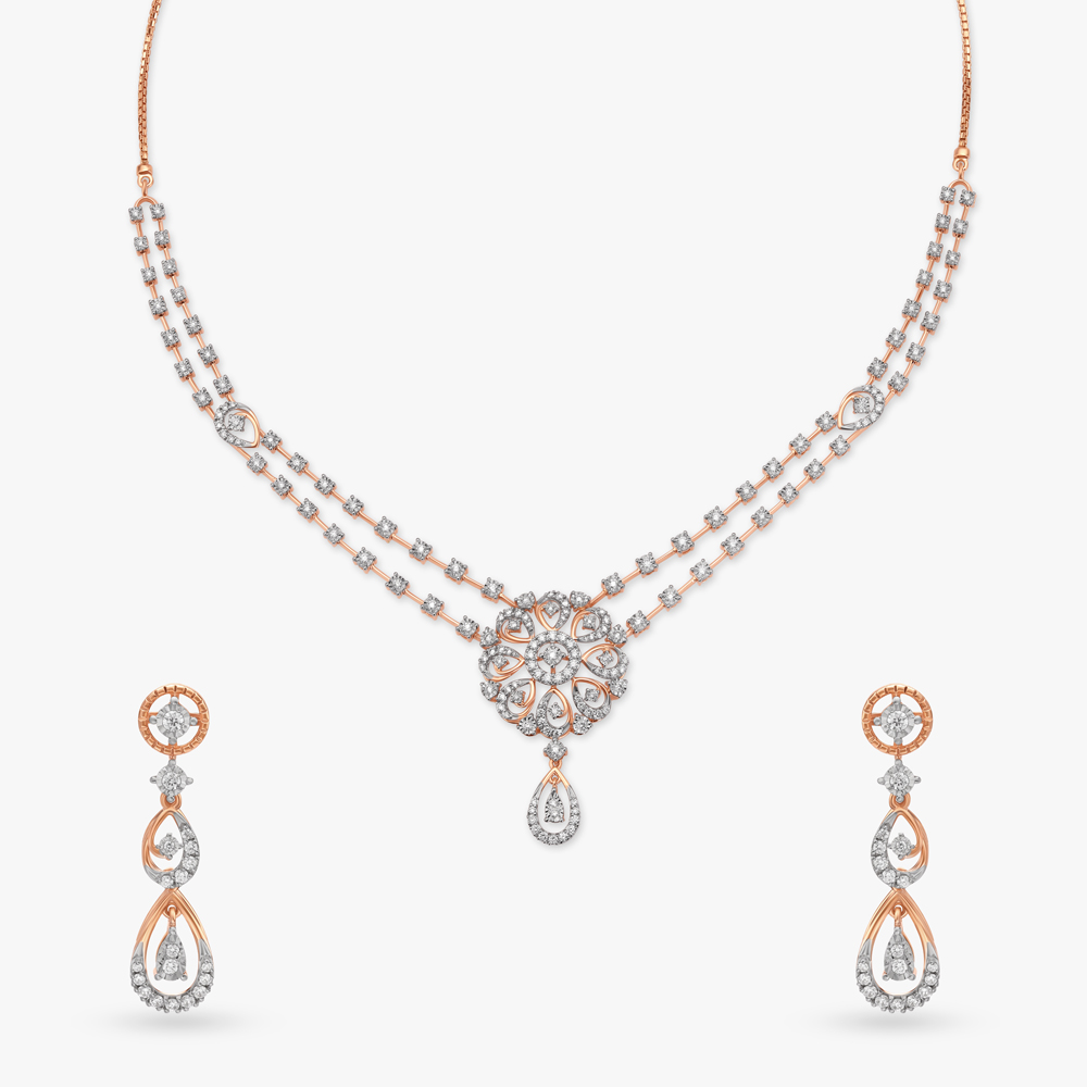 Dazzling Elegance Diamond Necklace Set