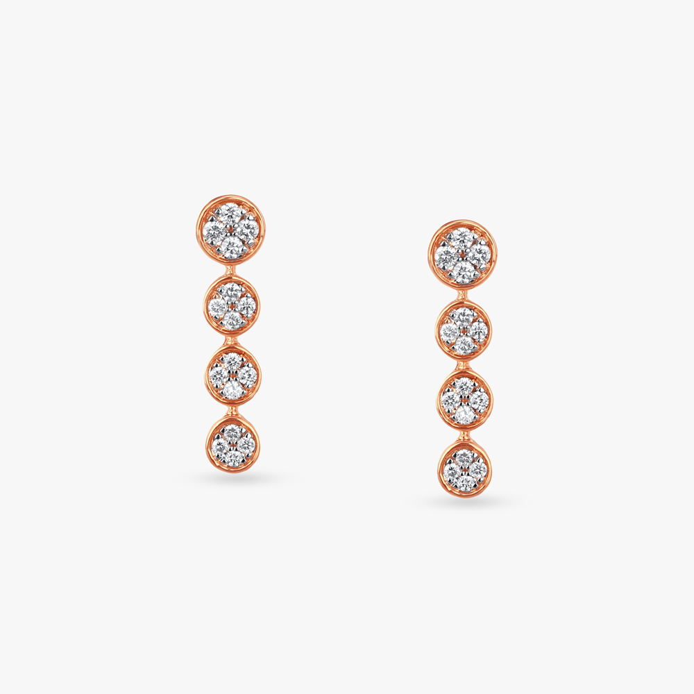 Sparkle Stack Diamond Drop Earrings