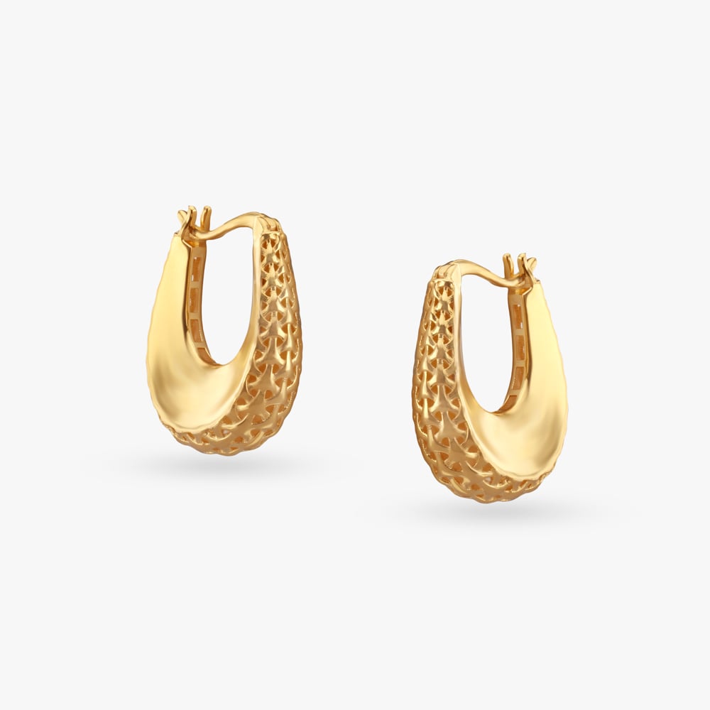 Glam Grandeur Gold Hoop Earrings