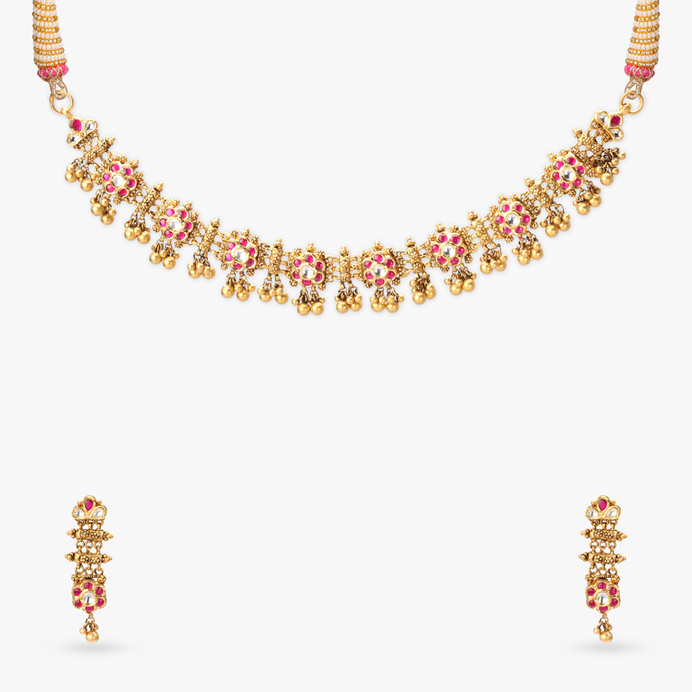 Majestic Floral Gold Necklace Set