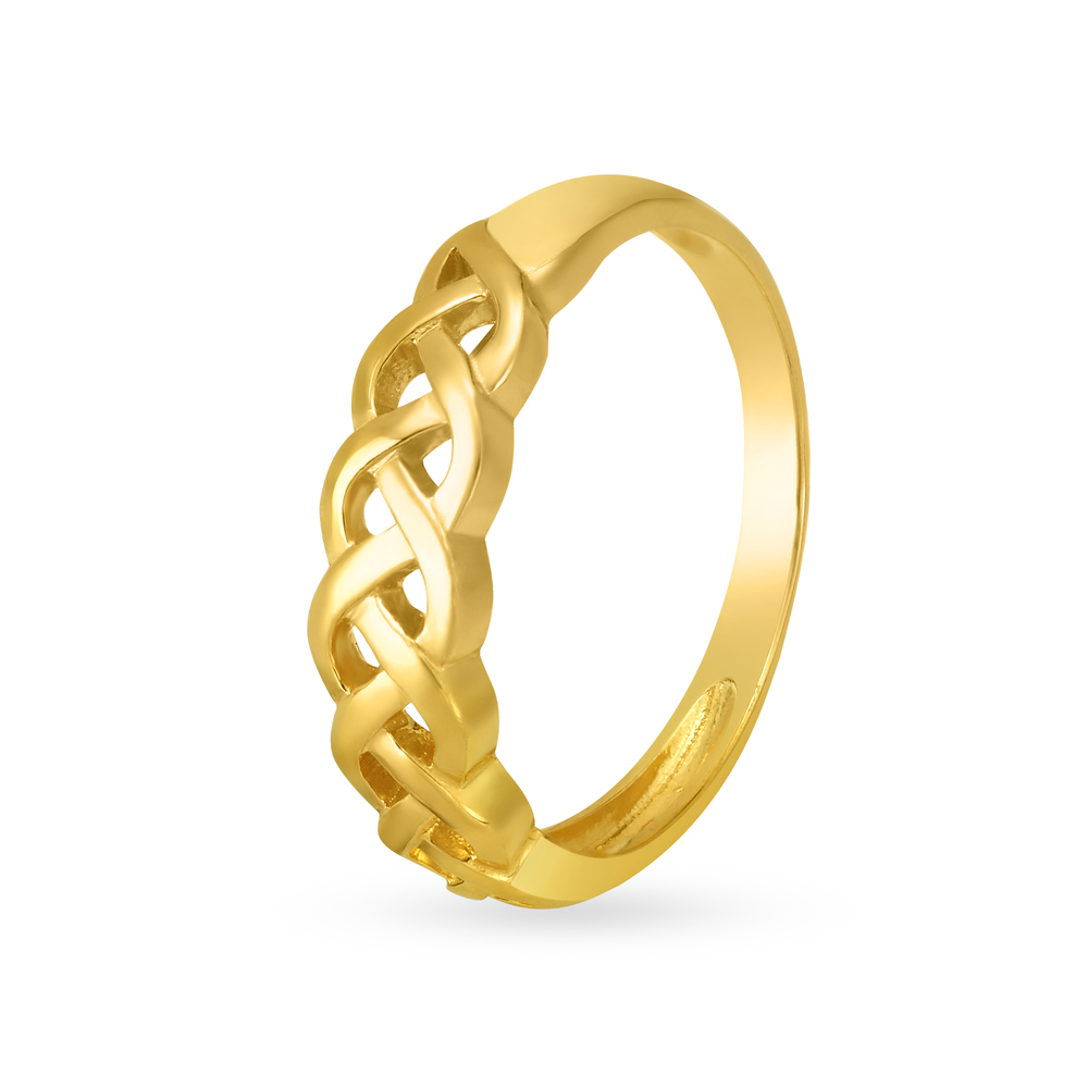 Timeless Yellow Gold Woven Finger Ring