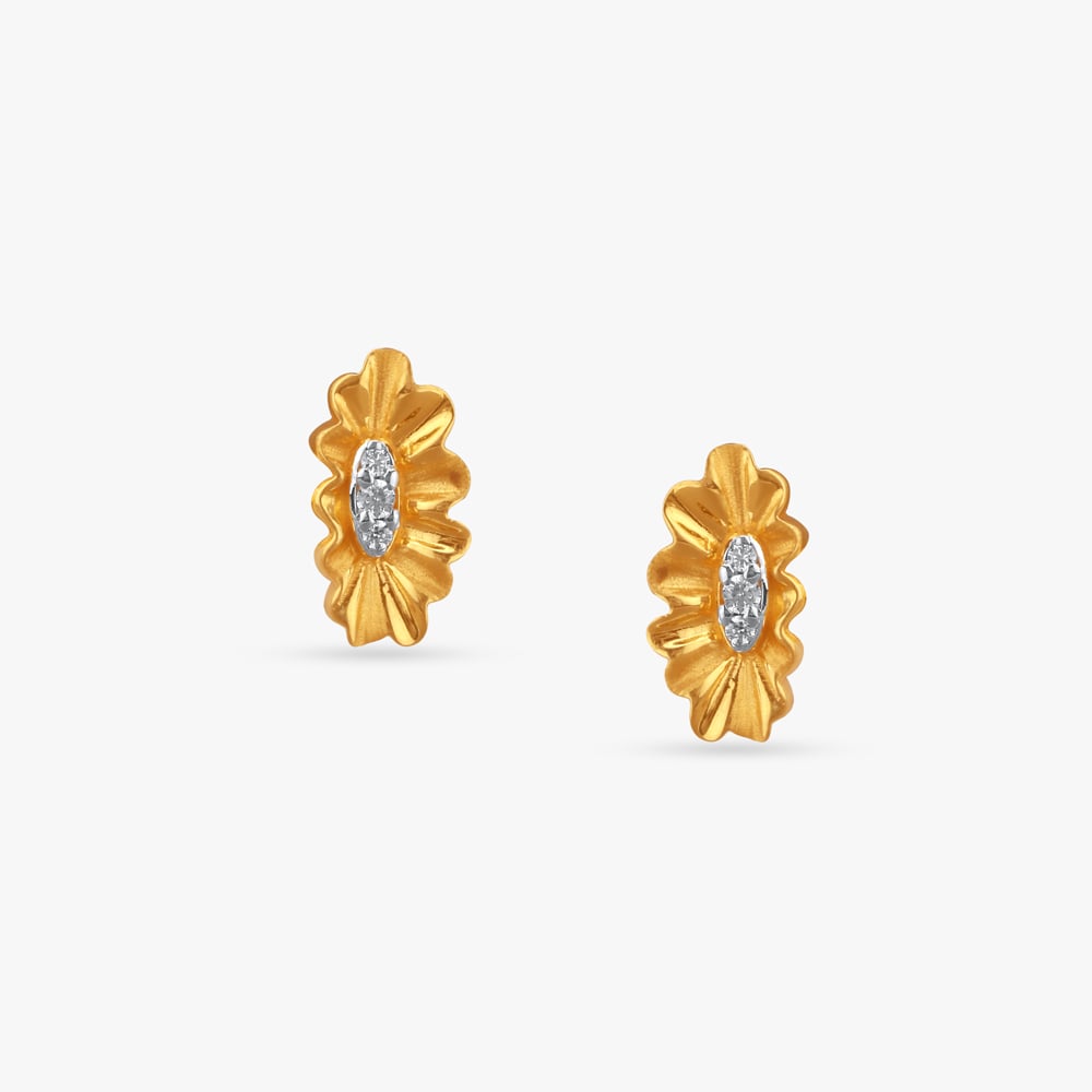 Gleam Petal Gold Stud Earrings