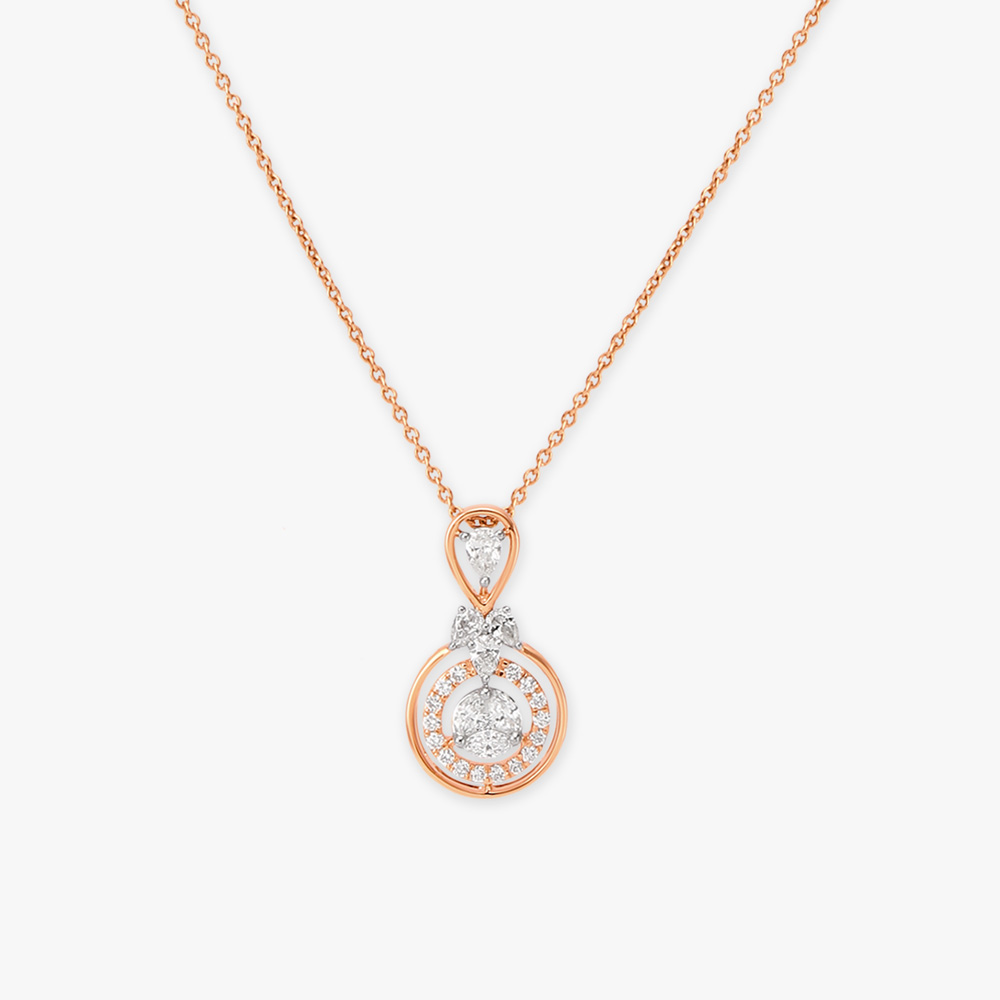 Sparkling Halo Diamond Pendant with Chain
