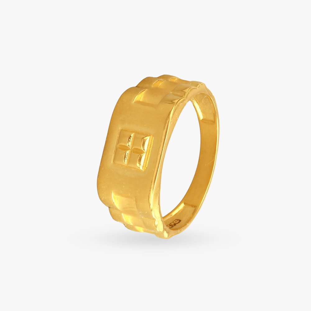 Bold Geometry Gold Finger Ring for Men