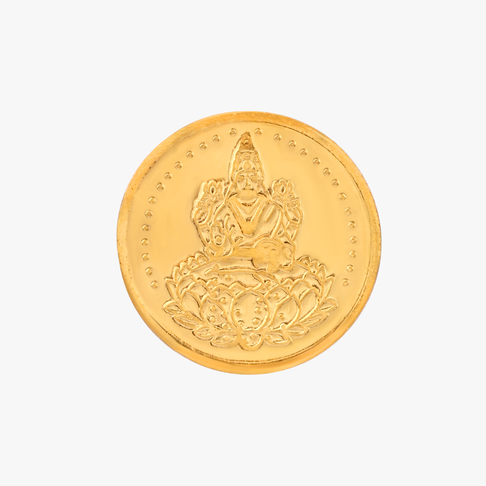 1 gram 24 Karat Gold Coin with Lakshmi Motif