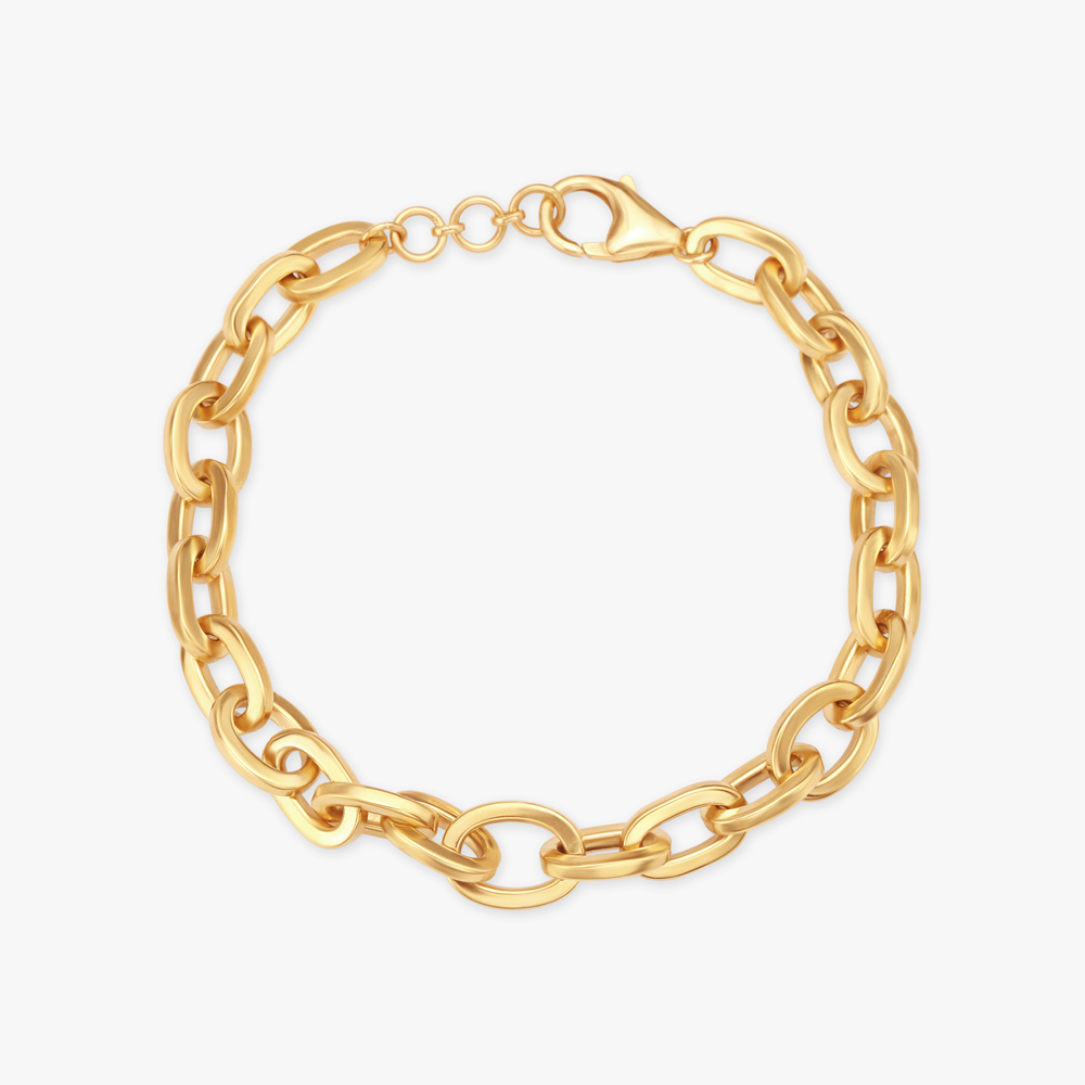 Oval Link Gold Bracelet for Men
