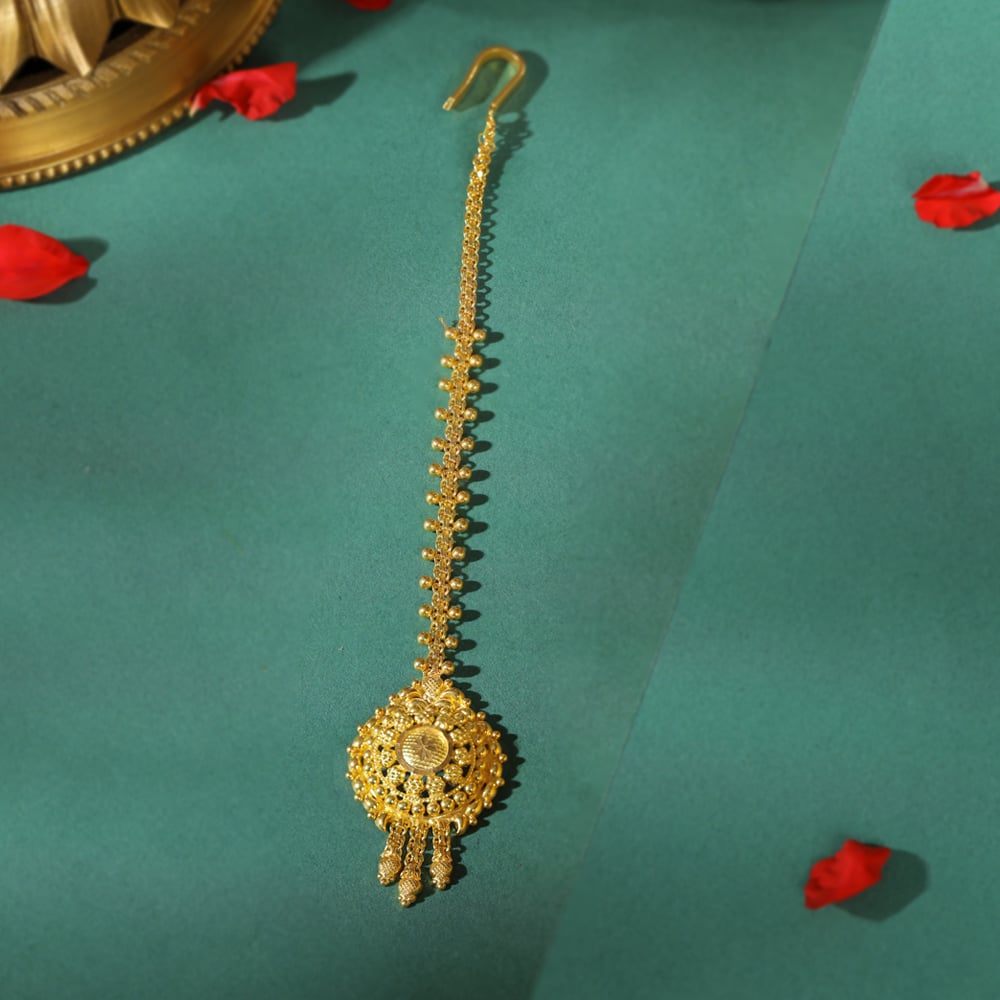 Traditional Floral Gold Maang Tikka