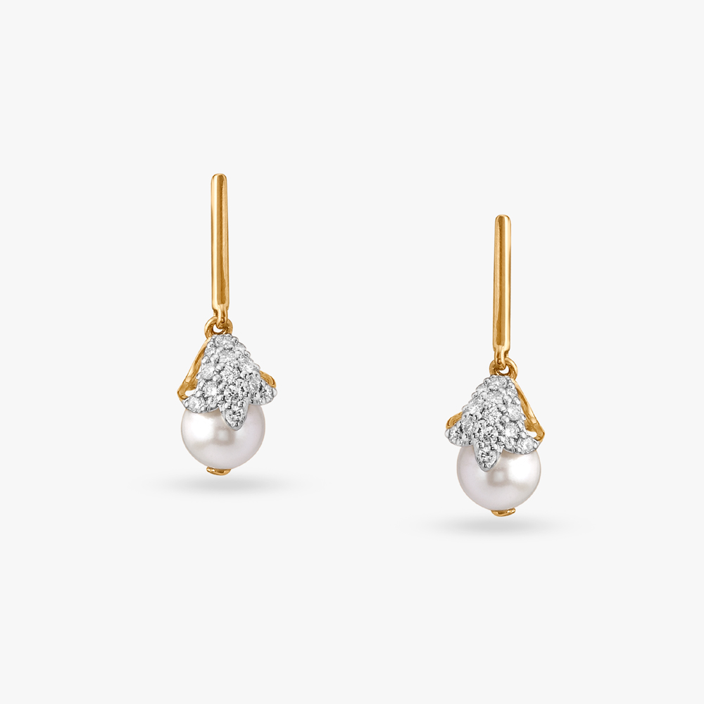Pearlescent Diamond Drop Earrings