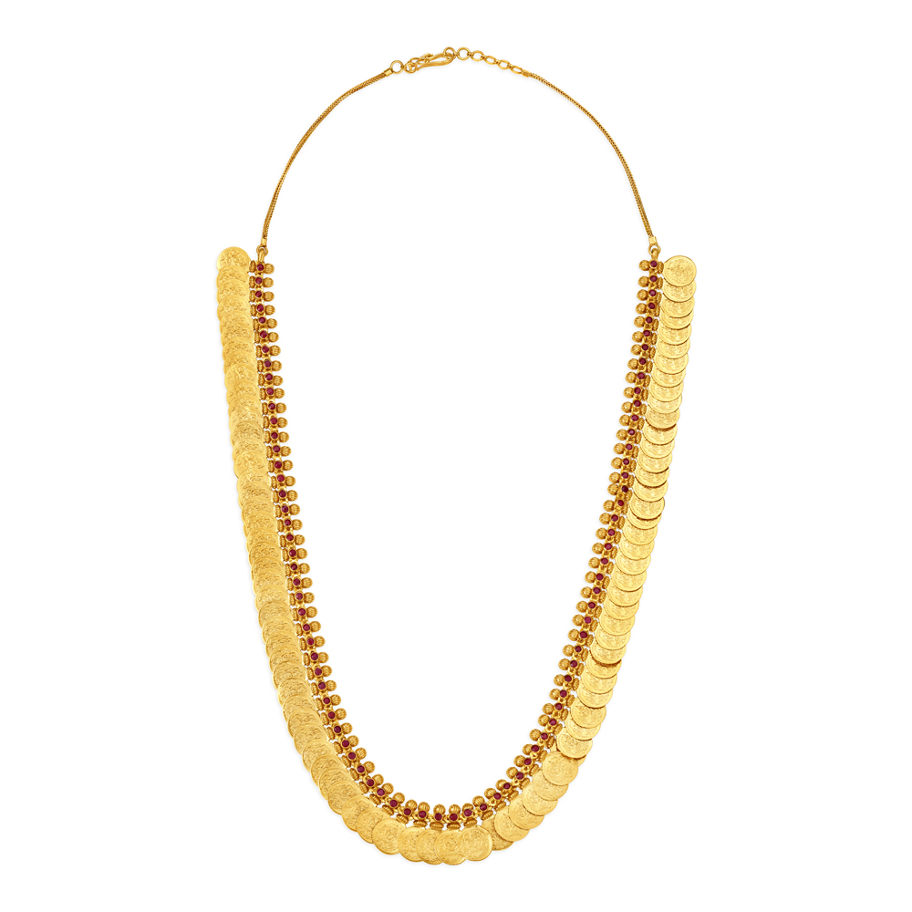 

Traditional Ruby Embellished Gold Haram