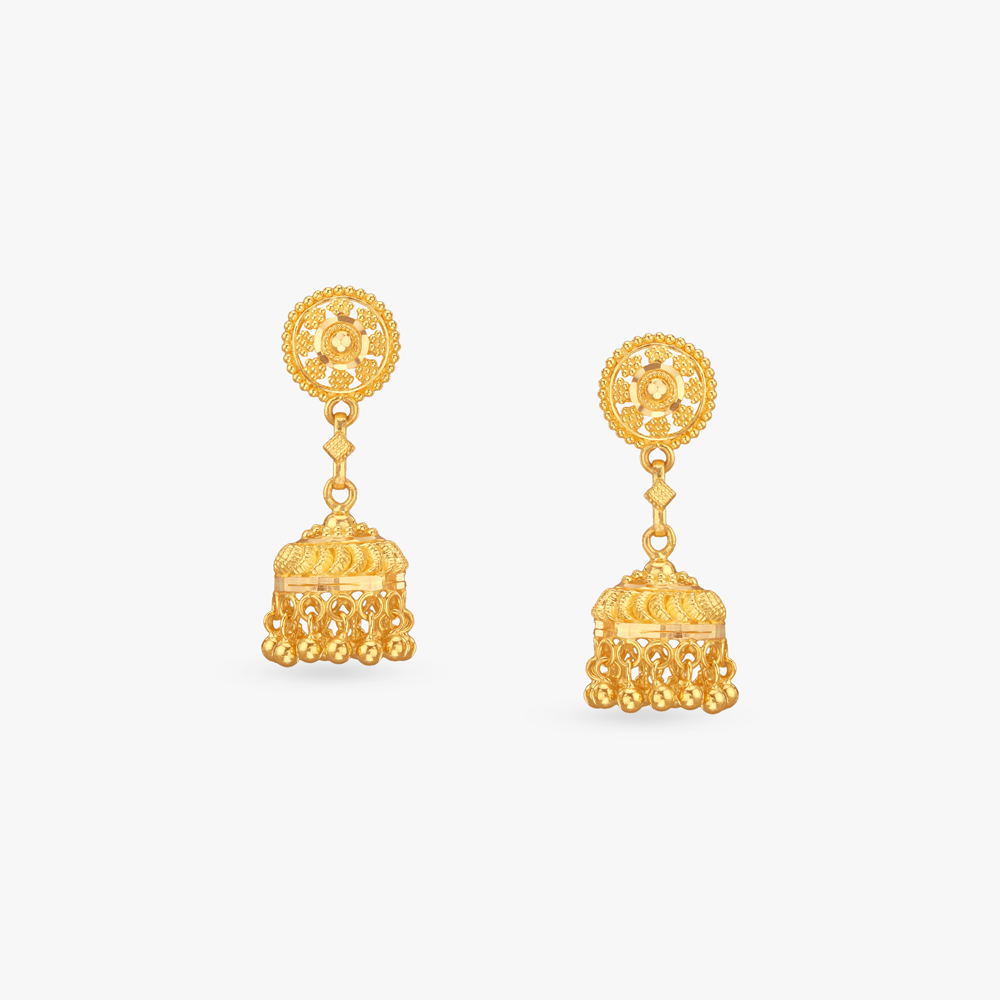 Heritage Bell Gold Jhumka Earrings