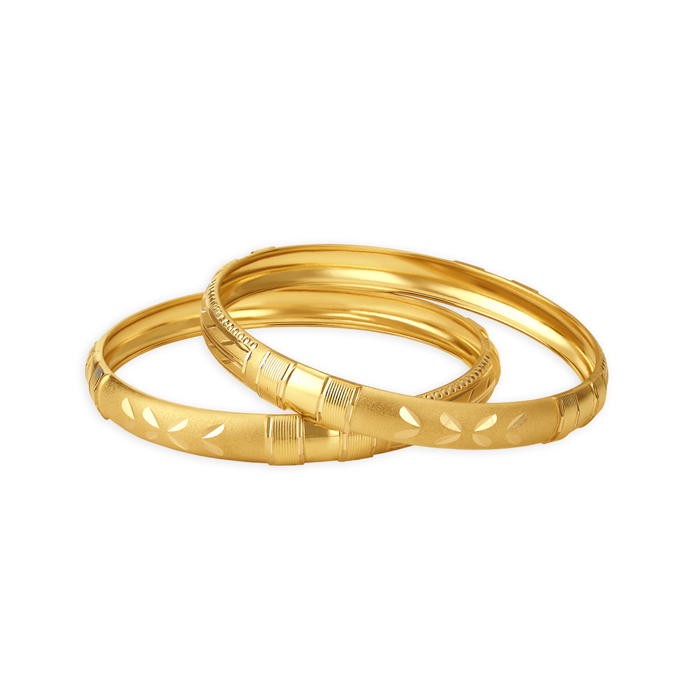 Flatly Carved Gold Bangle