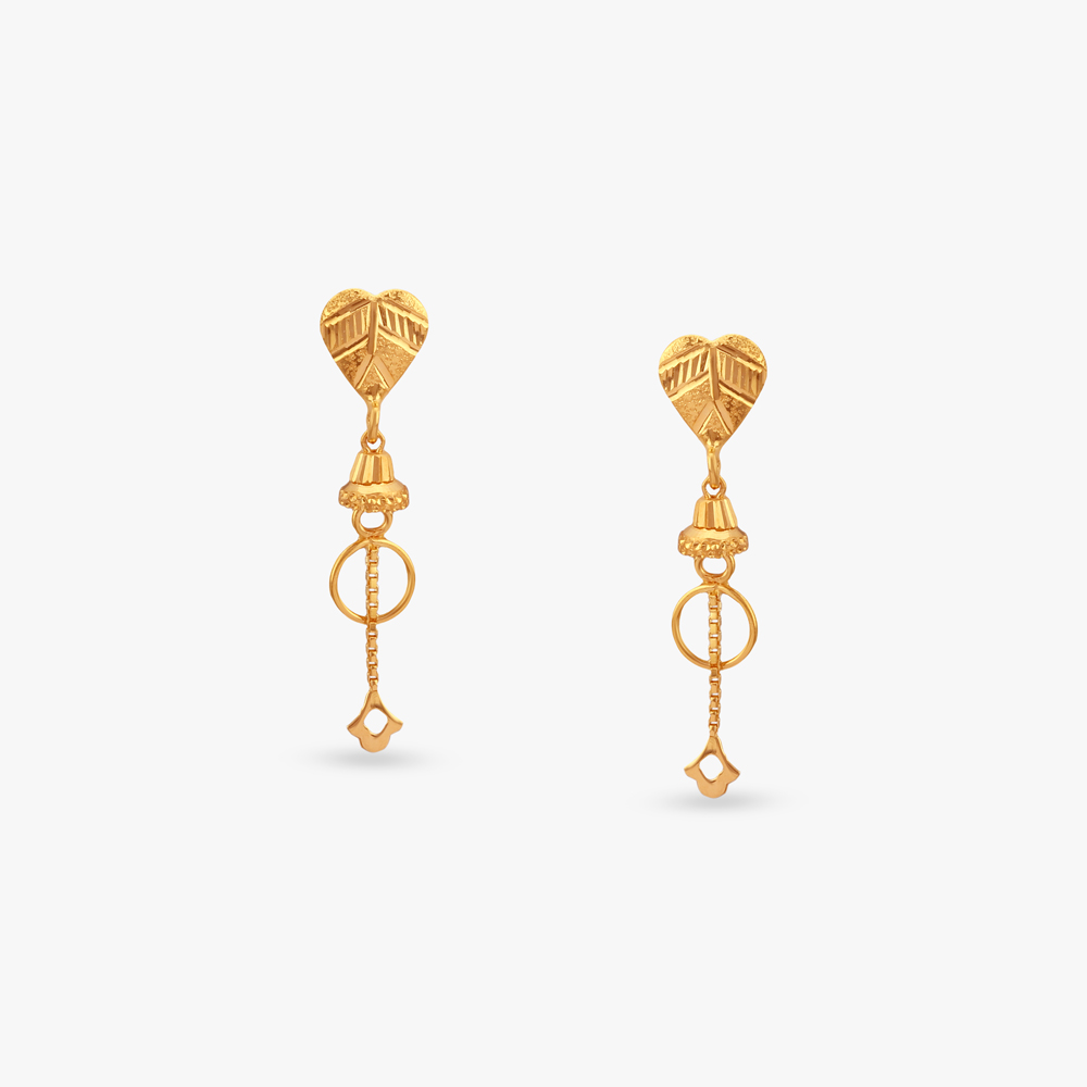 Ethereal Elegance Gold Drop Earrings