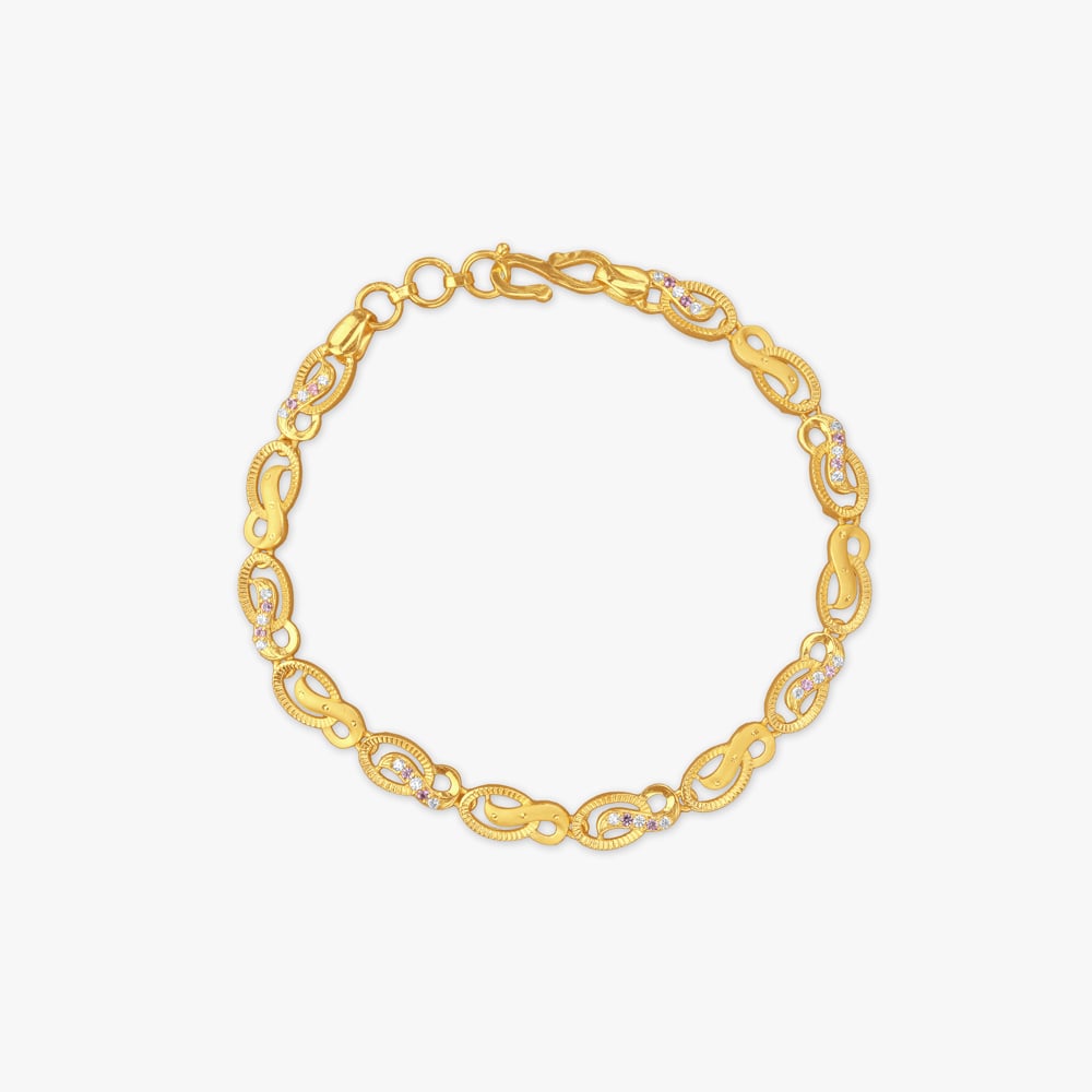 Sparkle Knot Gold Bracelet