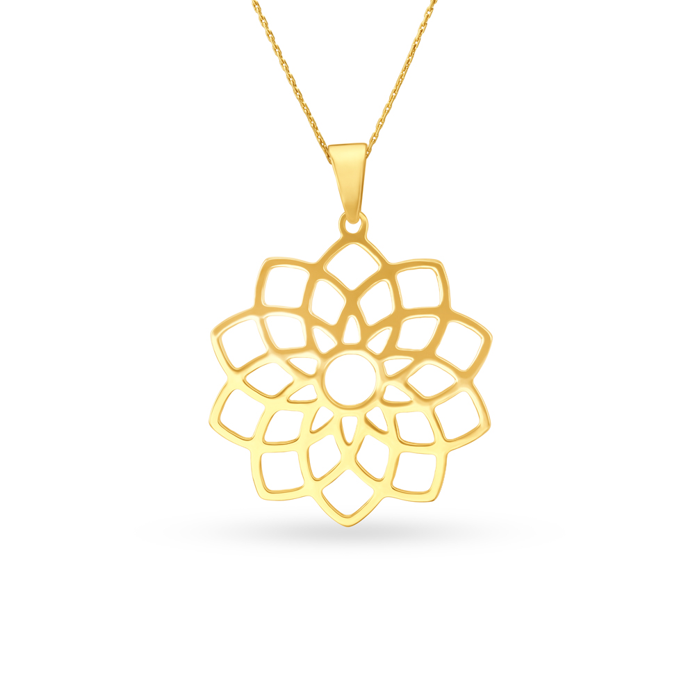Graceful Sahasrara Chakra Gold Pendant