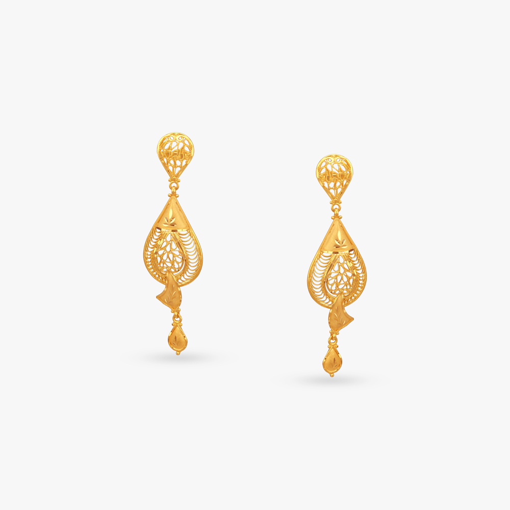 Layered Swing Gold Drop Earrings
