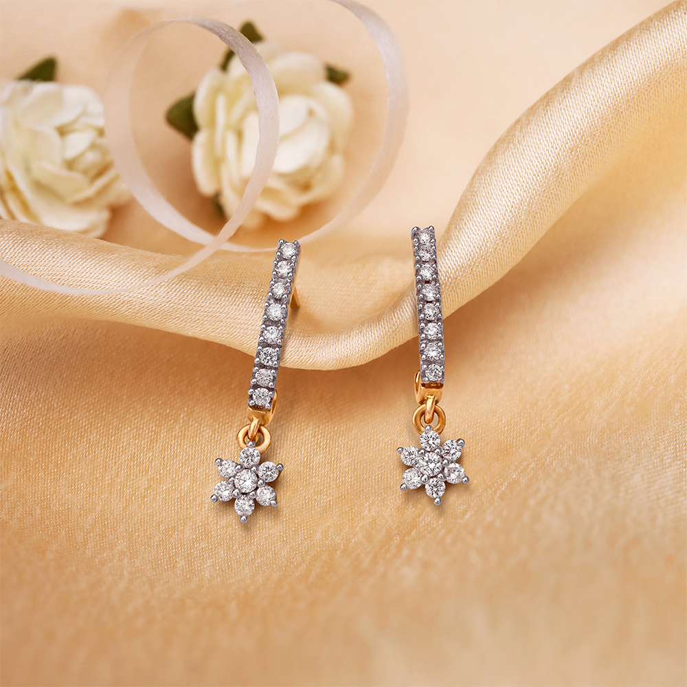 Cascading Diamond Hoop Earrings