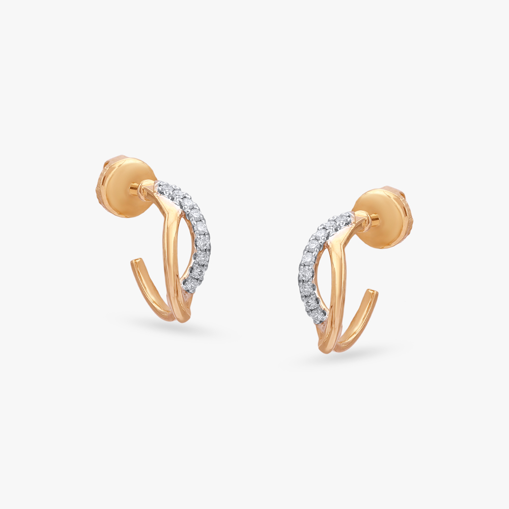 Sleek Charm Diamond Stud Earrings