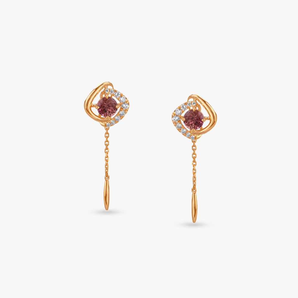 Pink Bliss Diamond Drop Earrings